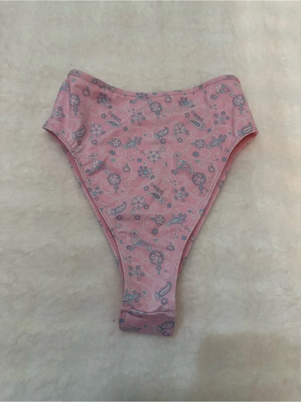 New! Frankie's Bikinis x VS Pink Paisley High-Cut Bikini Bottoms 39067